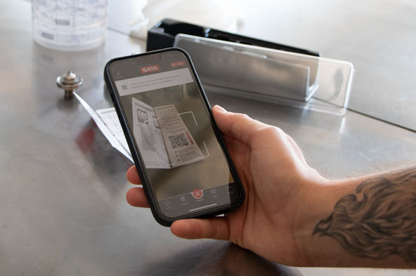 Scanner avec l'appli SATA Loyalty App