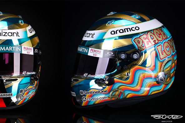 Painting of Formula 1 helmets with the SATAminijet 4400 B